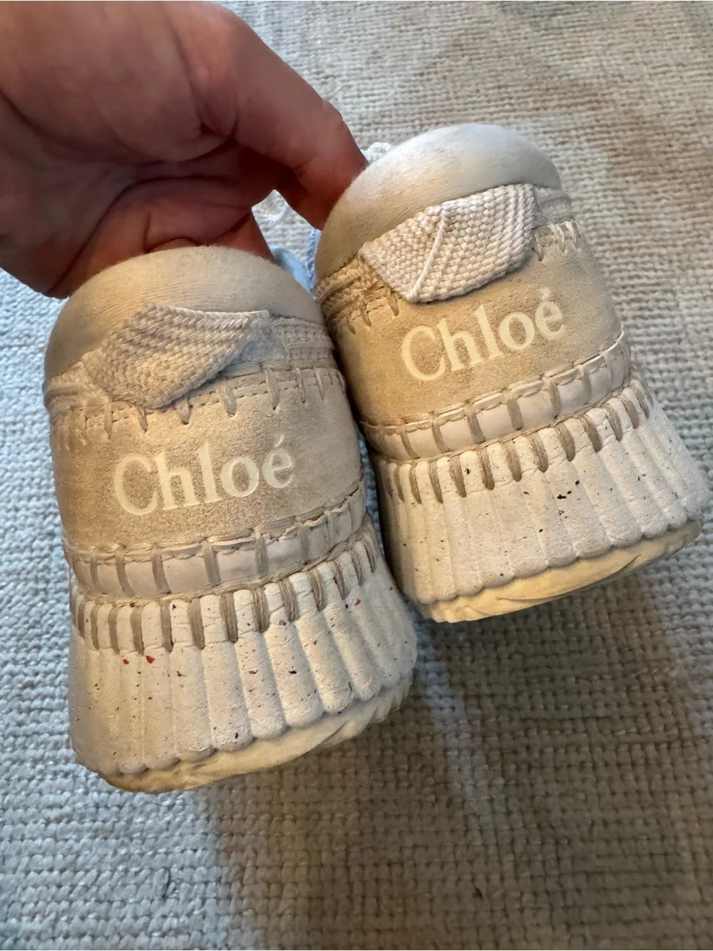 Chloe Nama Cream Sneakers | Size 38